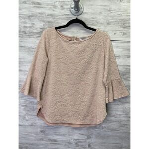 Green Envelope Los Angeles Womens Pink Floral‎ Bell Sleeve Blouse M GTC309-JMA